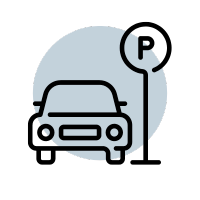 An icon of car parked in a parking lot in early learning childcare centre.